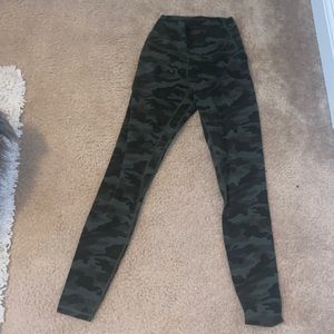 Camo Leggings flip-a-ble to a solid green color.